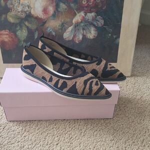 Louise et Cie Black and Tan Animal Print Flats
